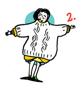 ImageThink's travel tip #2 illustrates wearing many layers while traveling, as temperatures on planes and trains are unpredictable.
