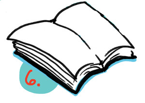 ImageThink's travel tip #6 illustrates a book, showing you that reading the old fashioned way guarantees you stay interested without guaranteed wifi or service.