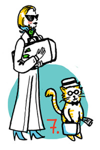 ImageThink's travel tip #7 shows travelers carrying on their luggage instead of checking it to ensure a speedy entrance and exit from a plane.