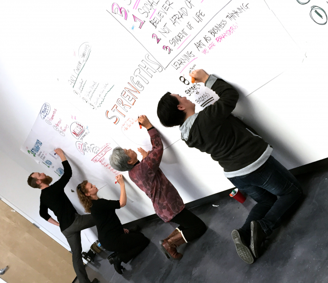 Participants at a graphic recording workshop.