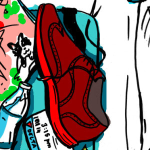 imagethink graphic recorder Greta Hayes suggests bringing shoes that can work for comfort and style at your conference.