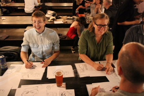 People laughing at the first imagethink drink and draw.