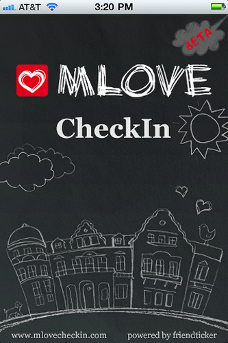 MLOVE App Check in home screen.