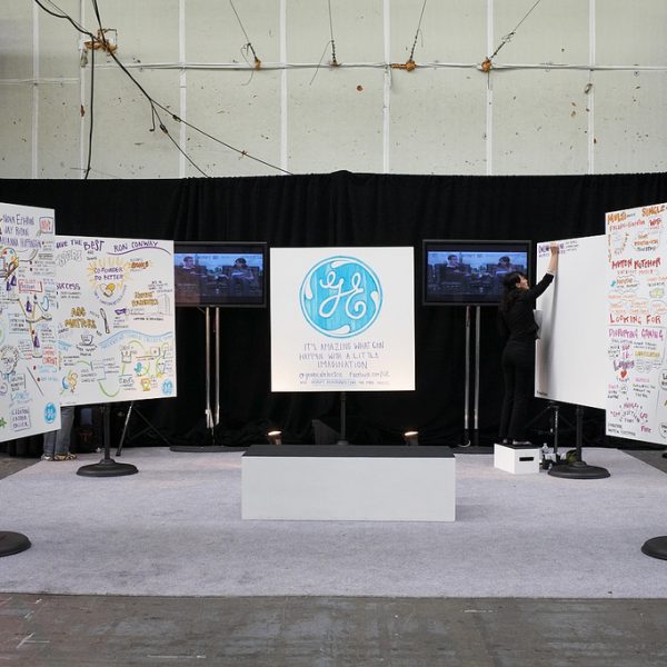 TechCrunch New York in 2011 with GE 10 and ImageThink boards displayed