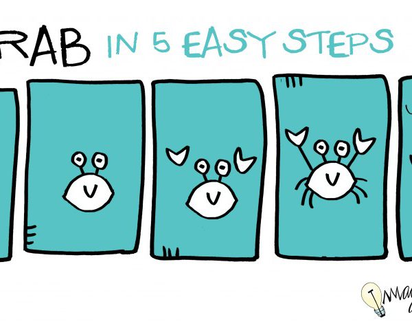 how to draw a crab in 5 steps