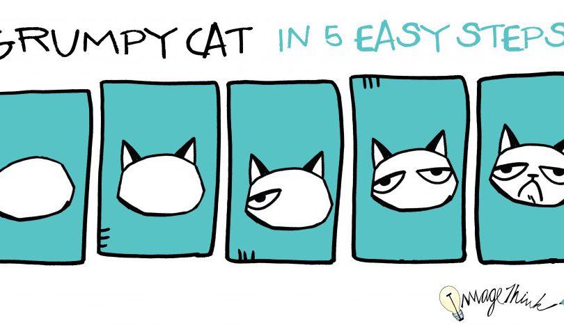how to draw grumpy cat in 5 steps