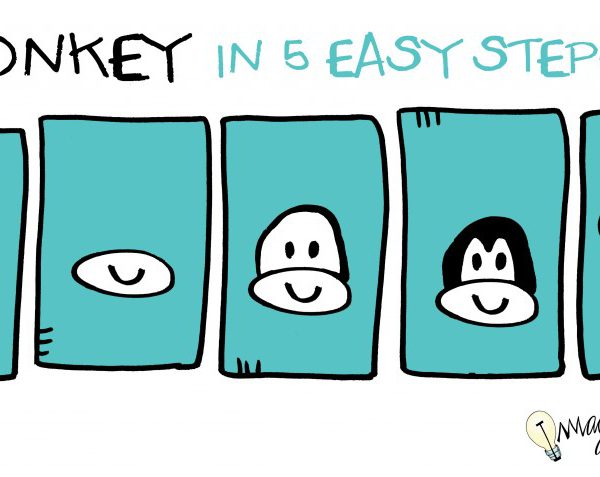 how to draw a monkey in 5 steps