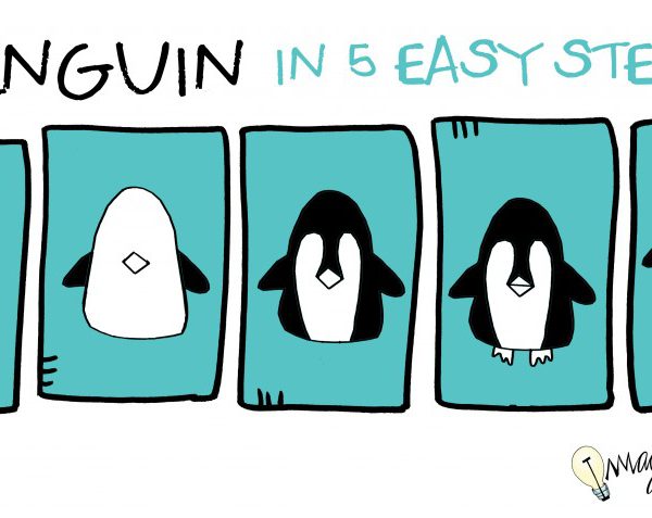 how to draw a penguin in 5 steps