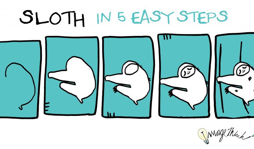 how to draw a sloth in 5 steps