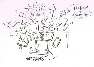 the internet is a platform for disruption illustration