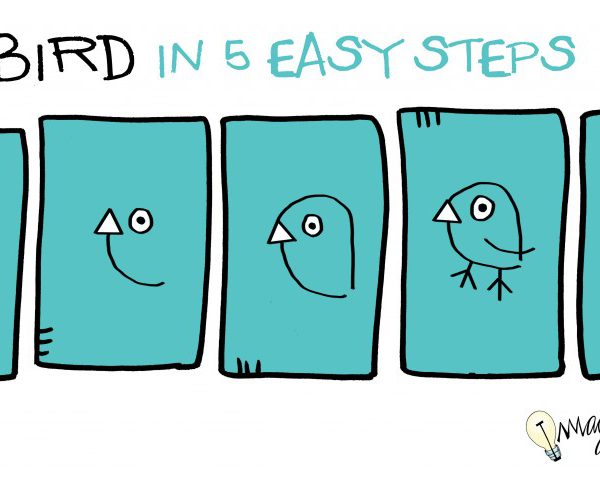 how to draw a bird in 5 steps