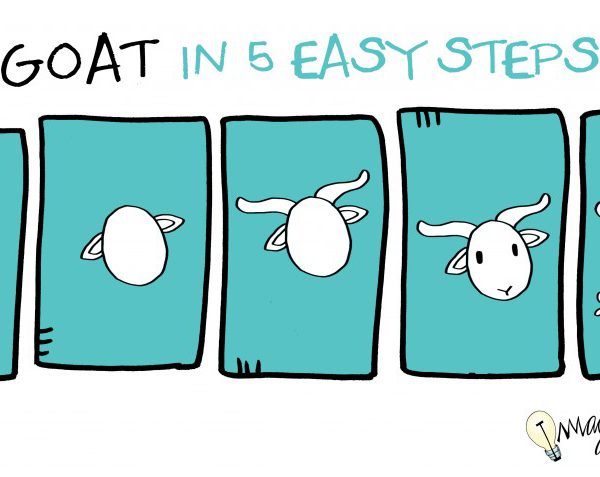 how to draw a goat in 5 steps