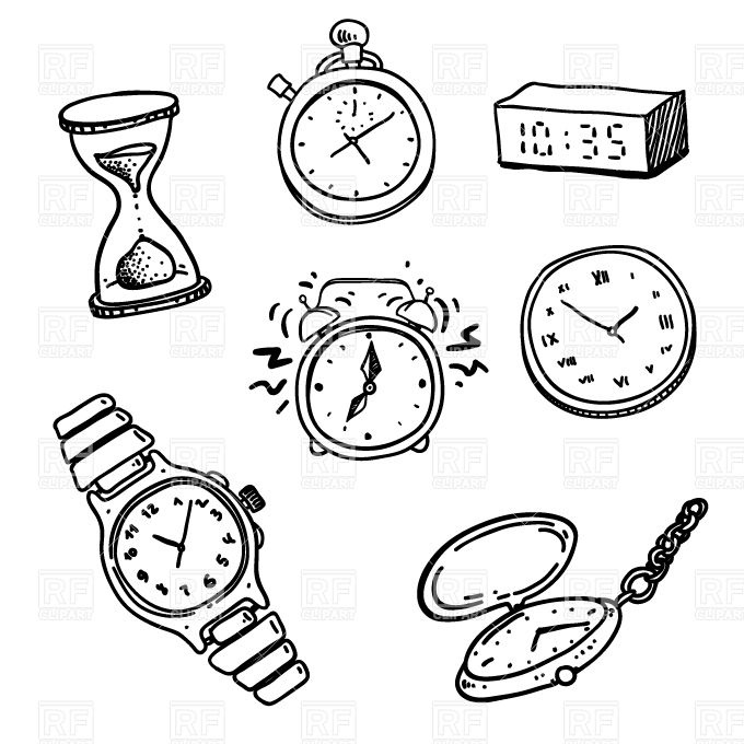 hand-drawn-sketchy-of-clocks-and-watches-Download-Royalty-free-Vector-File-EPS-25228