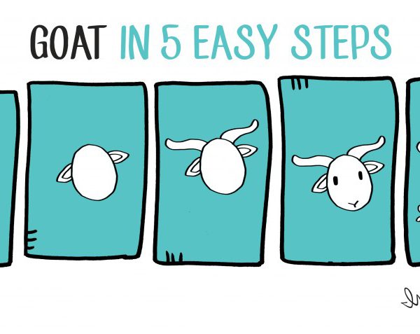 how to draw a goat in 5 steps