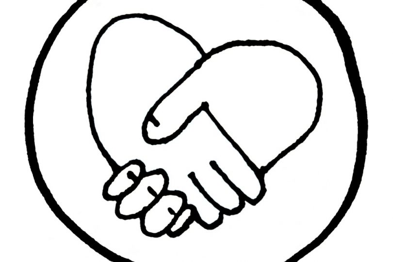 holding hands collaboration logo