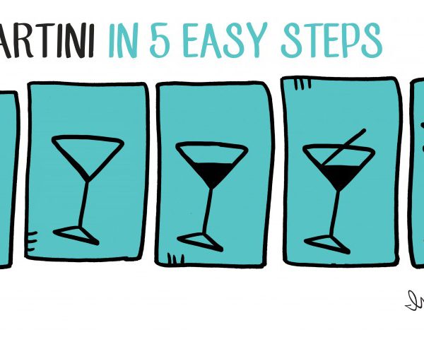 how to draw a martini in 5 steps