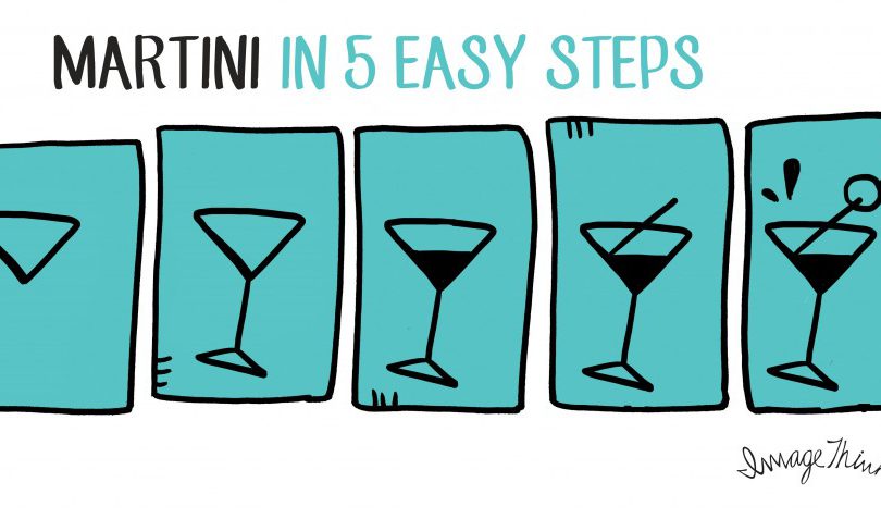how to draw a martini in 5 steps