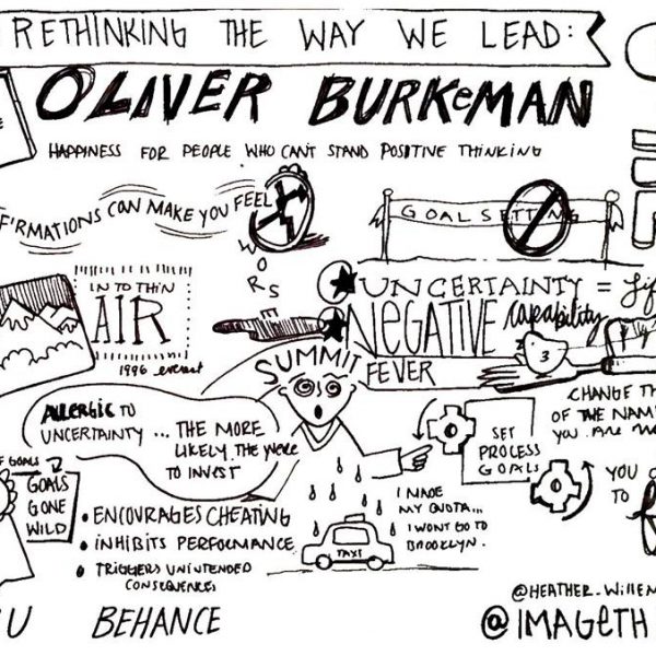 rethinking the way we lead, black and white visual board by ImageThink