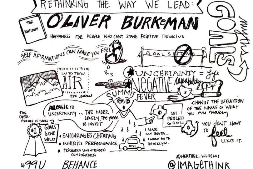 rethinking the way we lead, black and white visual board by ImageThink