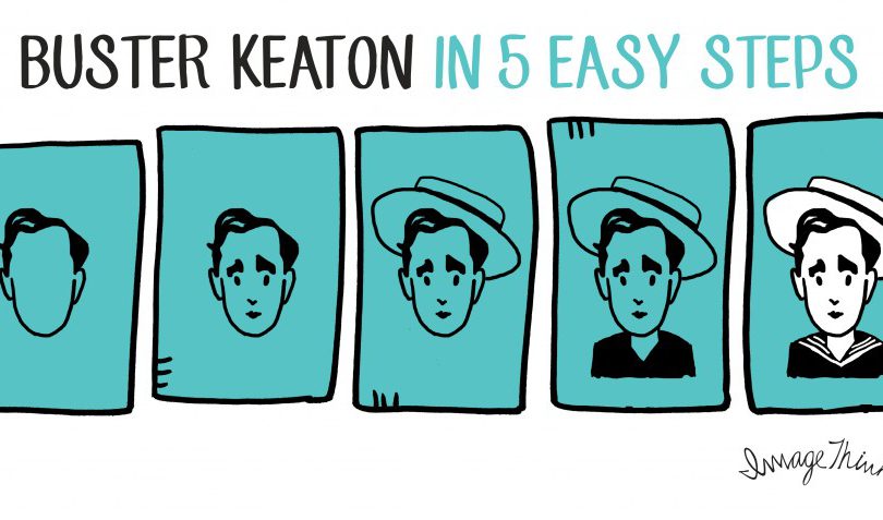 How to draw Buster Keaton in 5 steps
