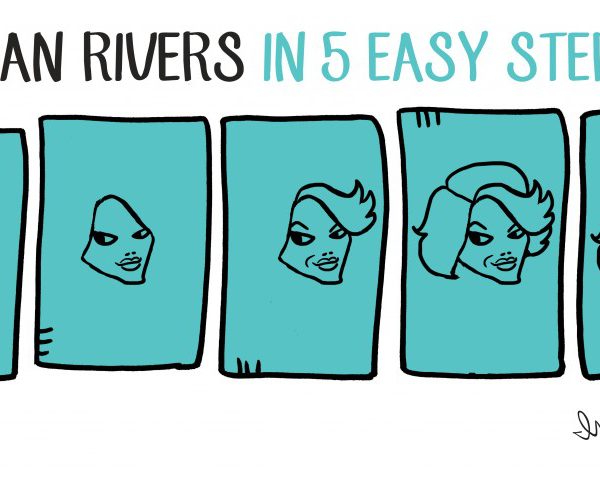 How to draw Joan Rivers in 5 steps