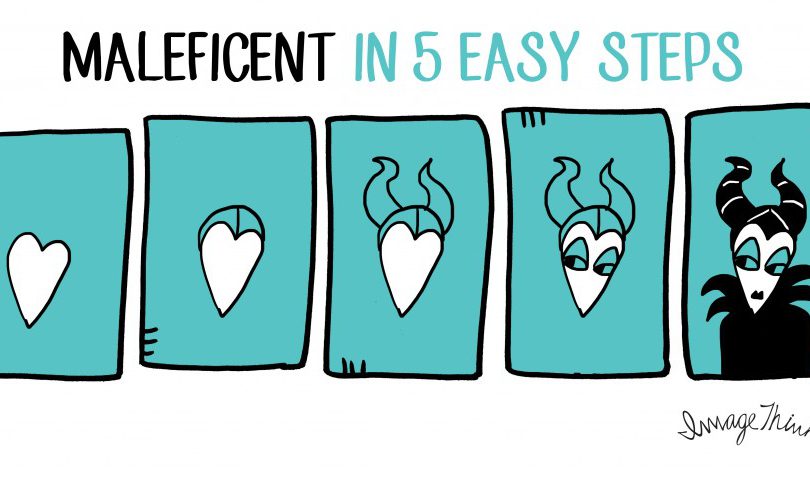 How to draw maleficent in 5 steps