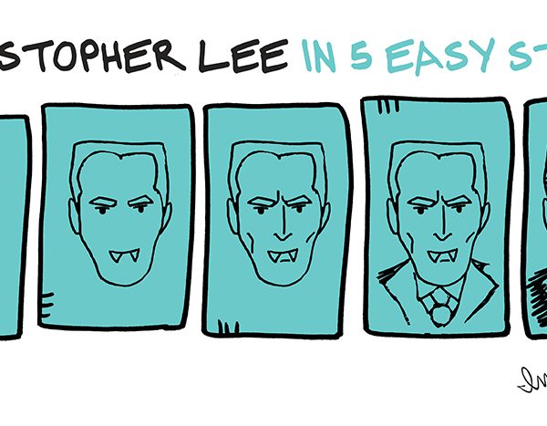 How to draw Christopher Lee in 5 steps