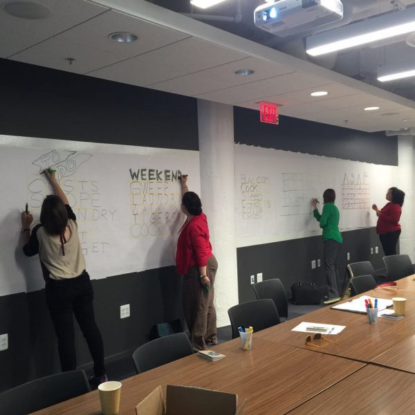 Detroit team working together visually at an ImageThink workshop