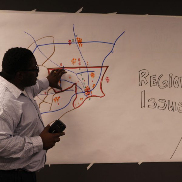 Detroit team working together visually at an ImageThink workshop