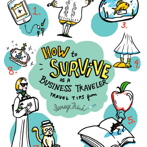 ImageThink illustrates eight tips for frequent travelers ranging from wearing layers to charging your electronics.