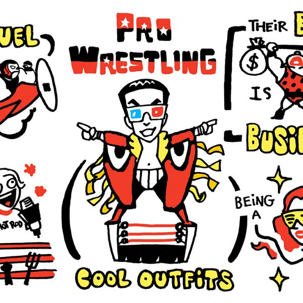 illustration of pro-wrestling
