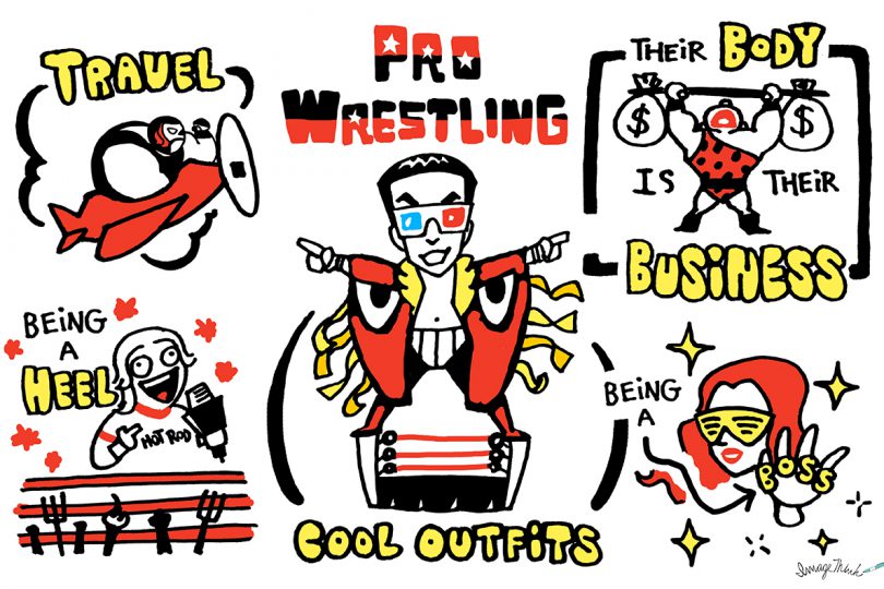 illustration of pro-wrestling