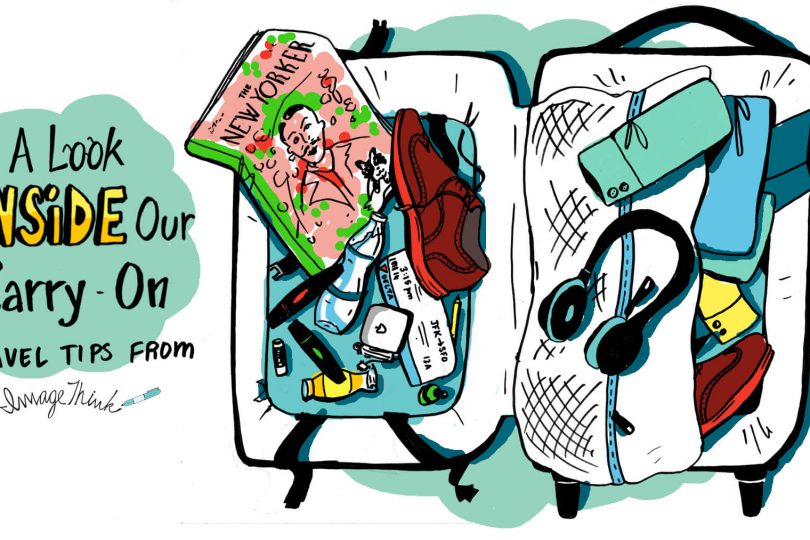Illustration of carryon luggage - travel tips from ImageThink