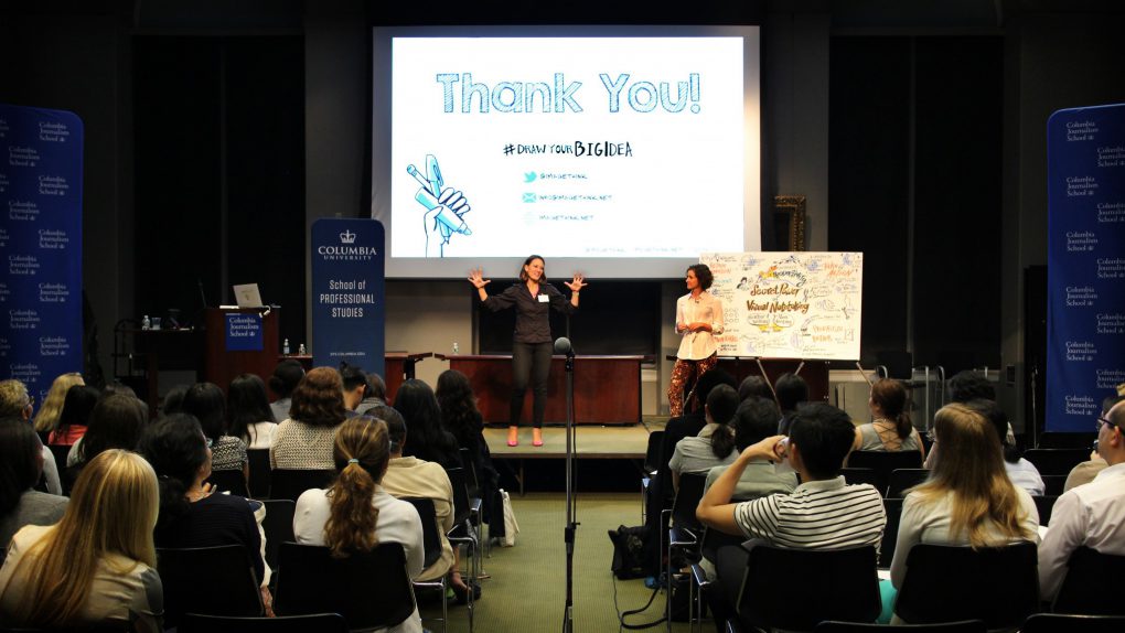 ImageThink teaching creative business solutions to students at Columbia.