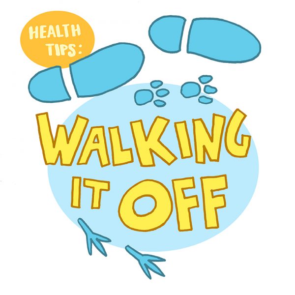 Illustration of health tip: walk it off