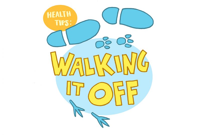 Illustration of health tip: walk it off