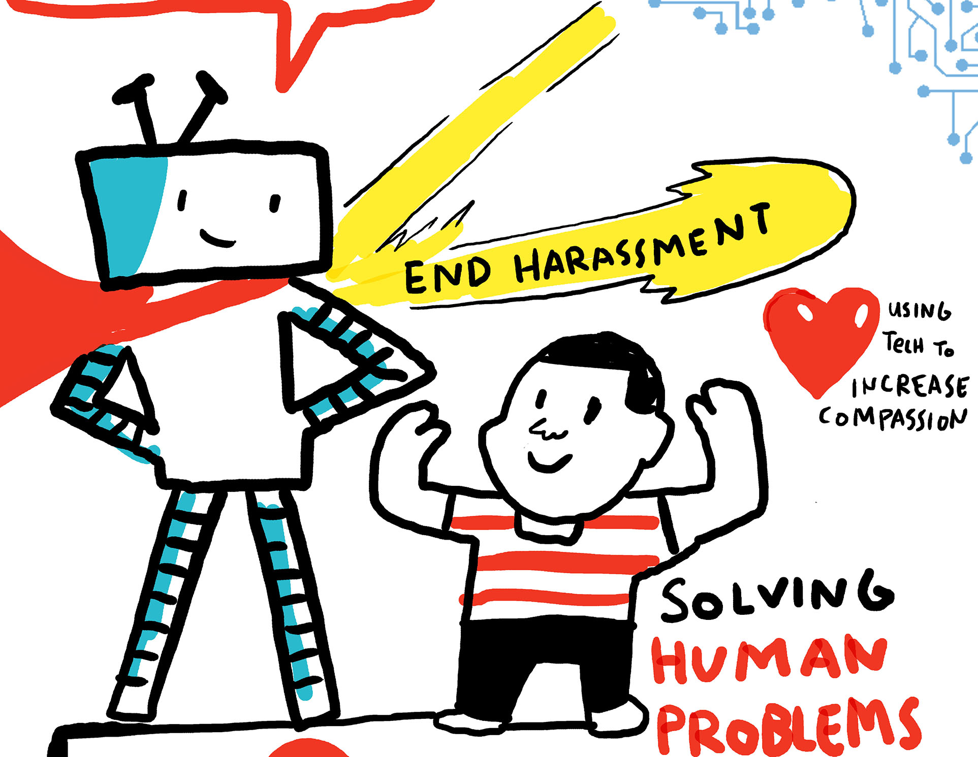 hack harassment digital graphic recording imagethink intel ai day tech conference