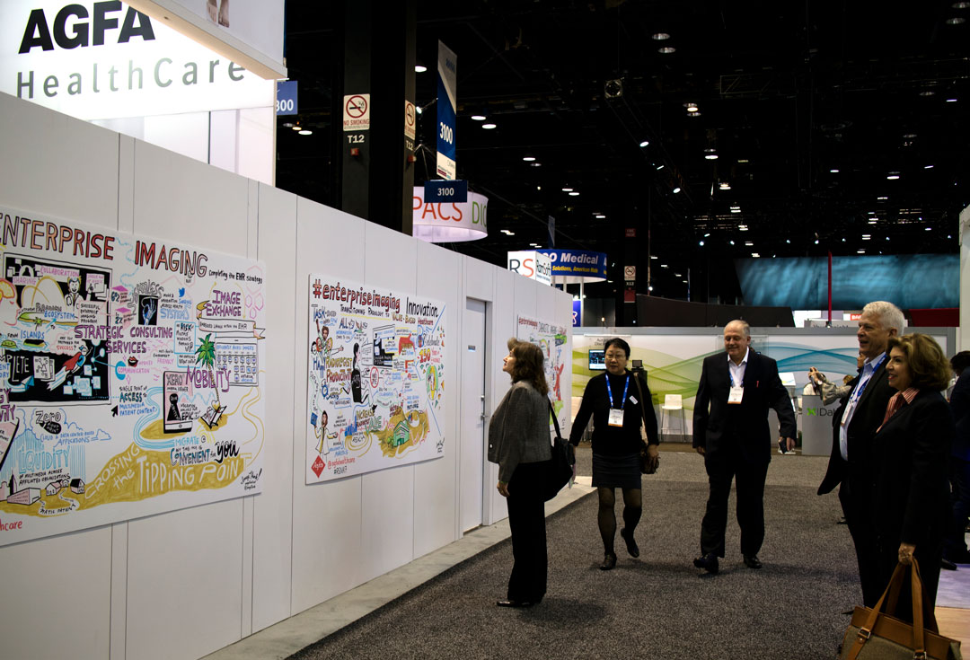 Graphic recording becomes a conversation starter at tradeshows.