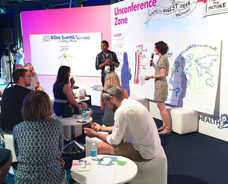Nora Herting facilitated a visual thinking workshop at Cannes Lions Health, 2017.
