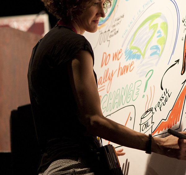 ImageThink co founder Nora Herting scribes for al gore at sxsw 2015