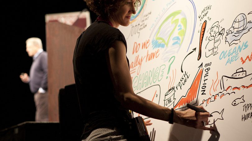 ImageThink co founder Nora Herting scribes for al gore at sxsw 2015