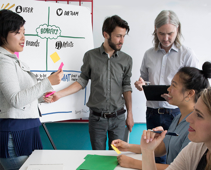 imagethink staff uses a visual thinking template to enable meaningful conversation during a meeting