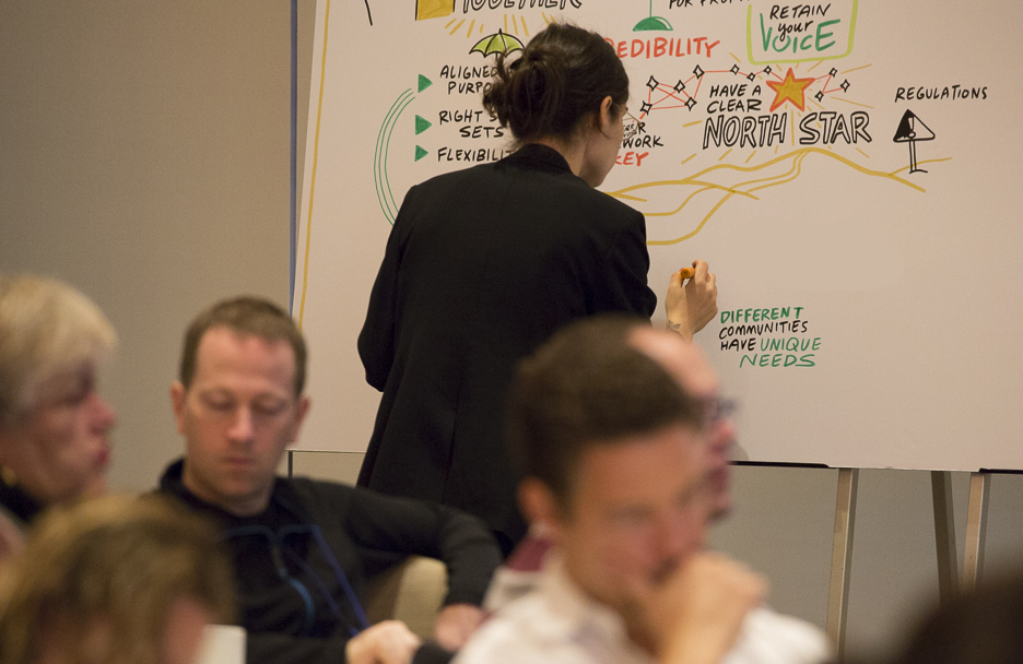 an imagethink scribe graphic records a patient ad board