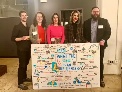Panelists snapped a photo with their big ideas, memorialized in our graphic recording.