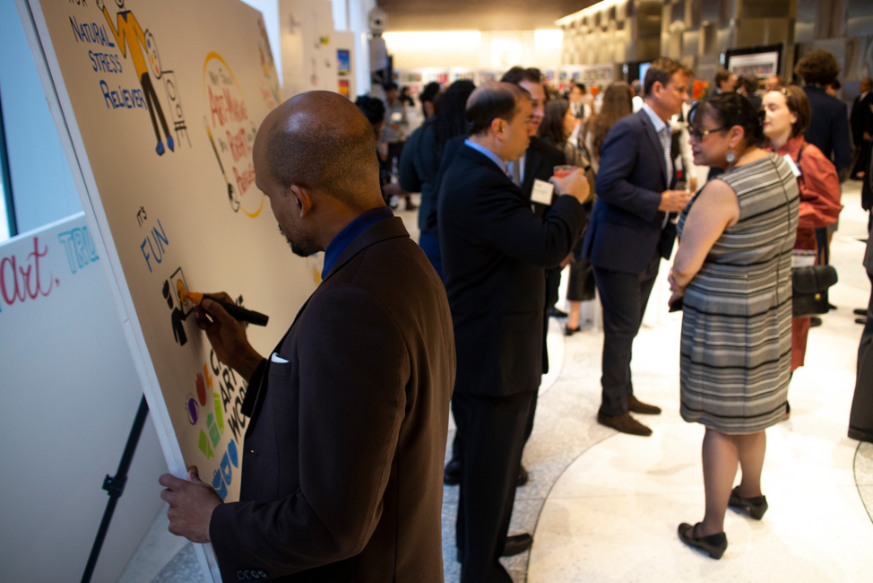 An ImageThink Social Listening Mural at a conference.