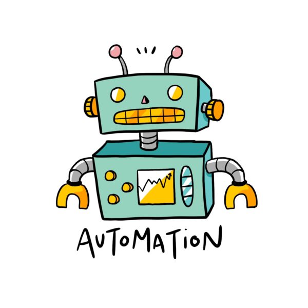 An illustration of a robot to depict the concept of automation.