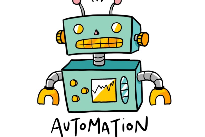 An illustration of a robot to depict the concept of automation.