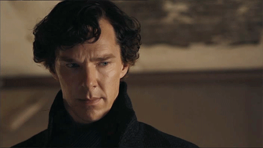 Benedict Cumberbatch as Sherlock Holmes thinking