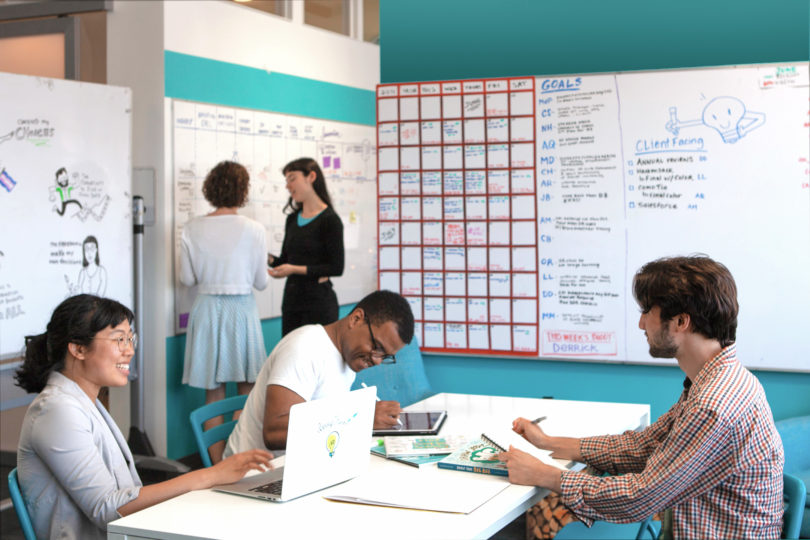 ImageThink team at work in their Brooklyn office.