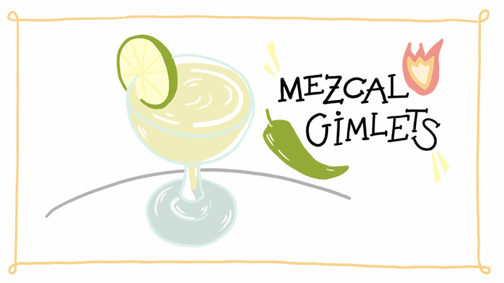 ImageThink's recipe for a Mezcal Gimlet cocktail, concocted during isolation and social distancing.